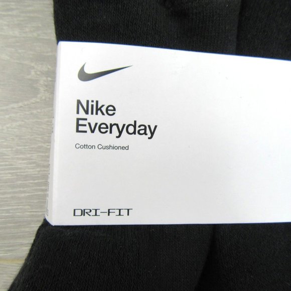 Nike Everyday Cushioned No Show Socks Black 6 Pack Womens 6-10 / Youth 5Y-7Y NEW - Picture 4 of 9